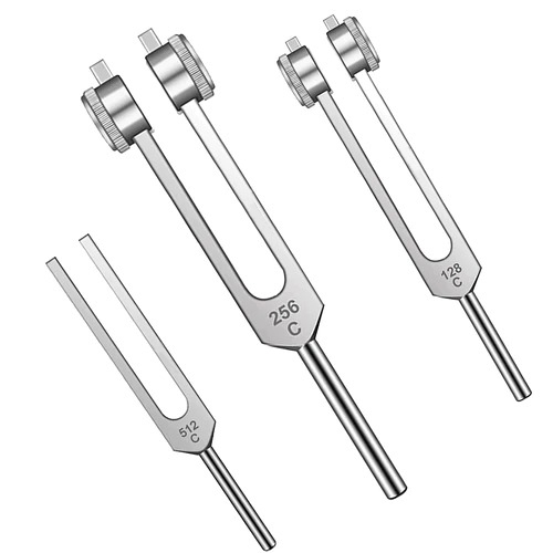 Tuning Fork Set (C-128, C-256 & C-512), 128 Cps (128 Hz), 256 Cps (256 Hz) & 512 Cps (512 Hz) Medica